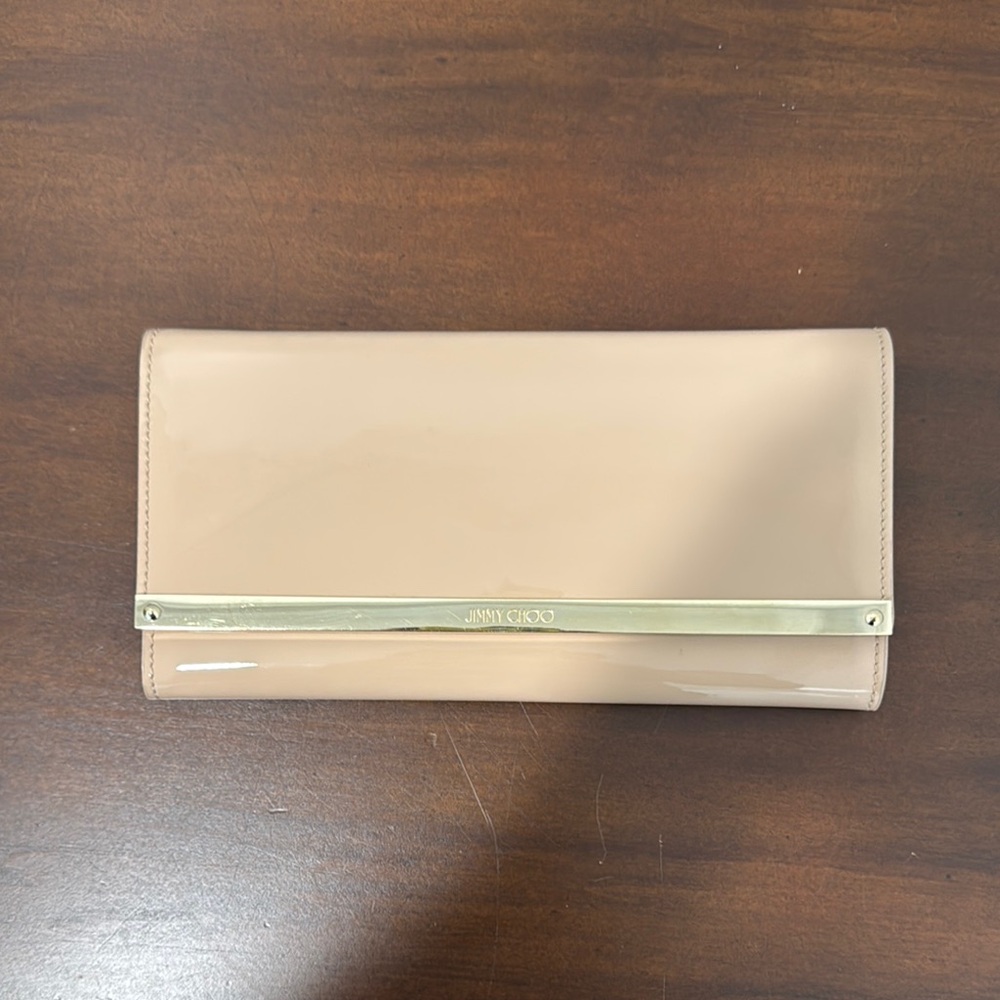 Jimmy Choo Tan Wristlet Clutch